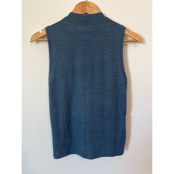 ABERCROMBIE Blue Soft & Cozy Sleeveless Mock Neck Top - Picture 4 of 4